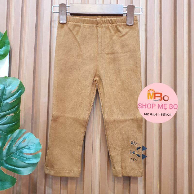 Quần dài bé gái quần legging cotton len nơ bướm thỏ size nhí 8 đến 22 kg