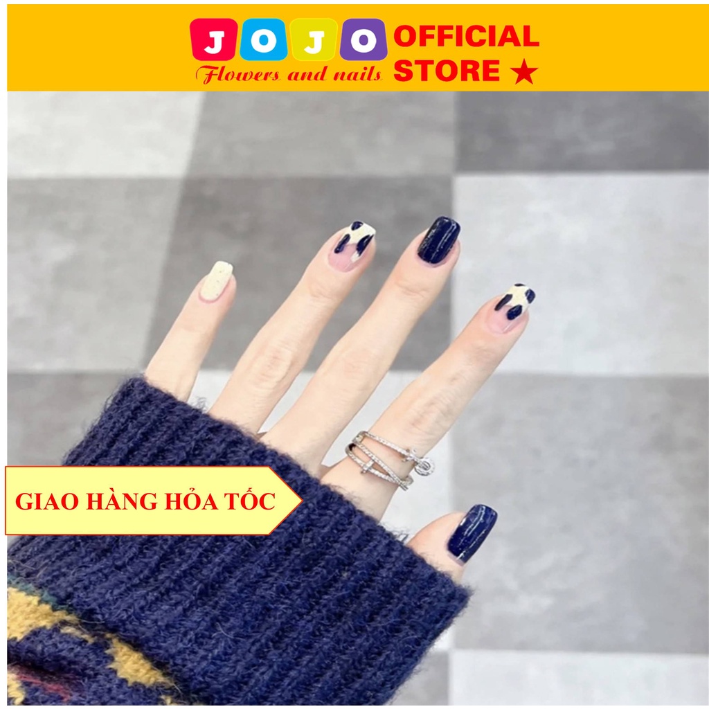 Set 24 móng tay giả sơn trơn PD294 thiết kế thời trang Jojo móng giả đẹp có keo dán tự làm nail tại nhà