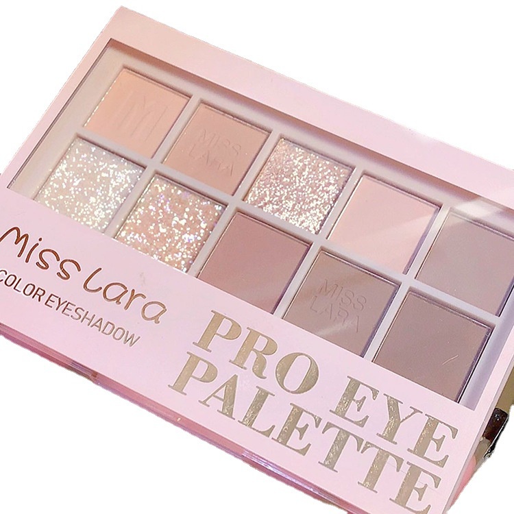 Bảng Phấn Mắt Misslara 10 Màu Tông Sữa Hạt Dẻ/Màu Sâm Panh/Hoàng Hôn Tông Màu Sâm Panh