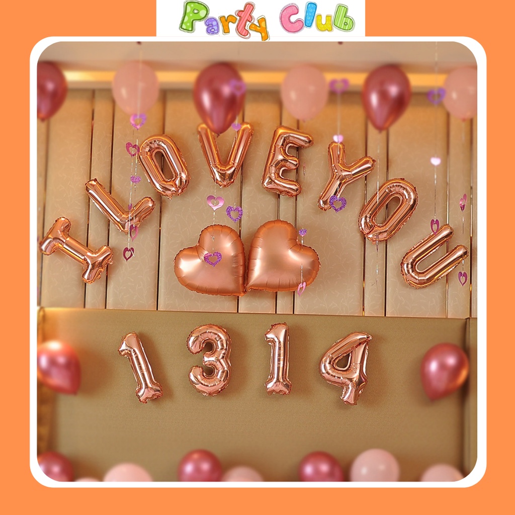 Bóng chữ I LOVE YOU  trang trí phòng cưới - lễ kỷ niệm