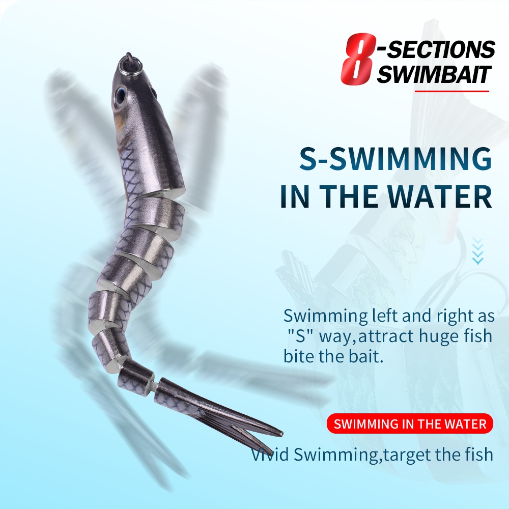 1 Mồi Câu Cá Nhân Tạo 8 Đoạn 13.5cm/19g 10cm/15.5g# Móc Câu Cá