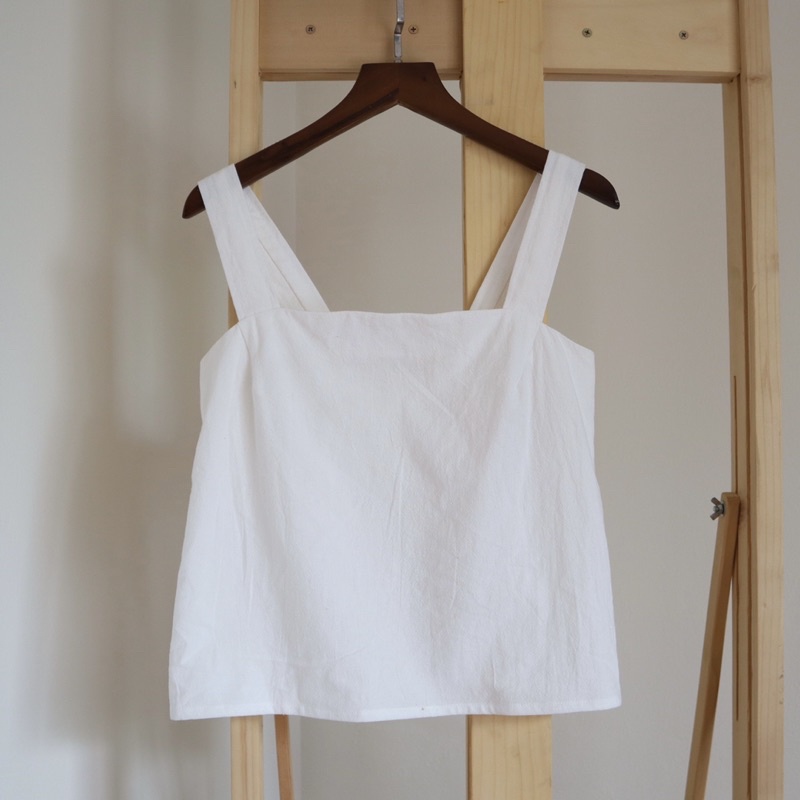 Áo hai dây Lá Xoè vải thô cotton mềm mát | dây áo bản to