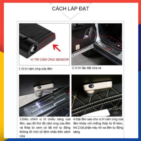 Đèn led chào mừng chiếu Logo gắn cửa ô tô, xe hơi ( 1 chiếc) - Hàng Door Light chất lượng cao