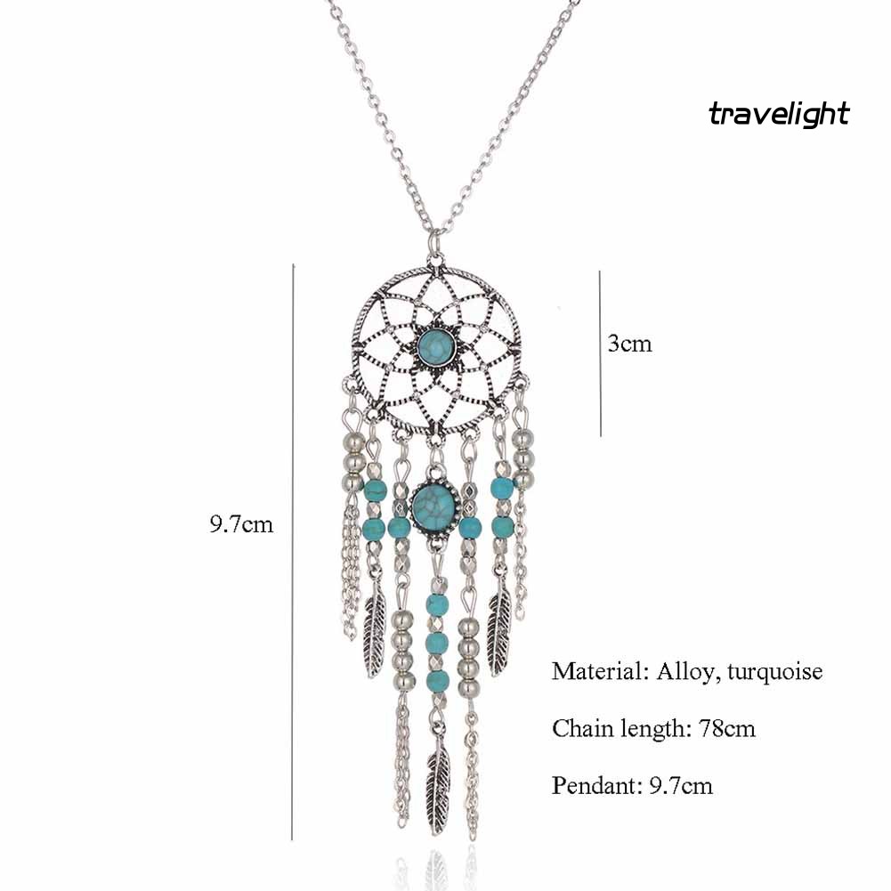 vòng cổ Mặt Hình Dreamcatcher Phối Lông Vũ Thời Trang Cho Nữ