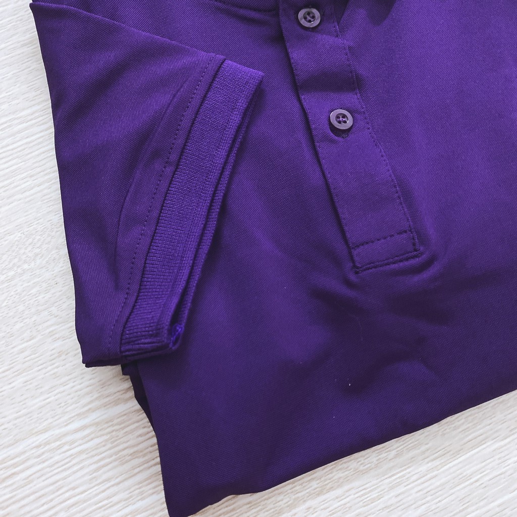 Áo phông Trơn Nam Nữ - Áo thun POLO màu TÍM HUẾ ngắn tay có cổ, Vải LACOSTE Cá sấu 4 chiều CAO CẤP, IN ẤN theo yêu cầu | BigBuy360 - bigbuy360.vn