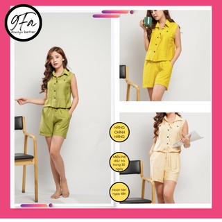 Đồ ngủ nữ, Bộ đùi đũi cổ đức nhiều màu sắc đẹp, cao cấp, phong cách nữ tính trẻ trung - 9FA-Official