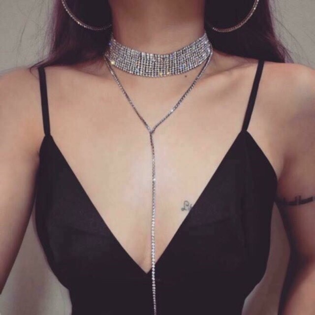 Vòng cổ - chocker bảng Y kim loại