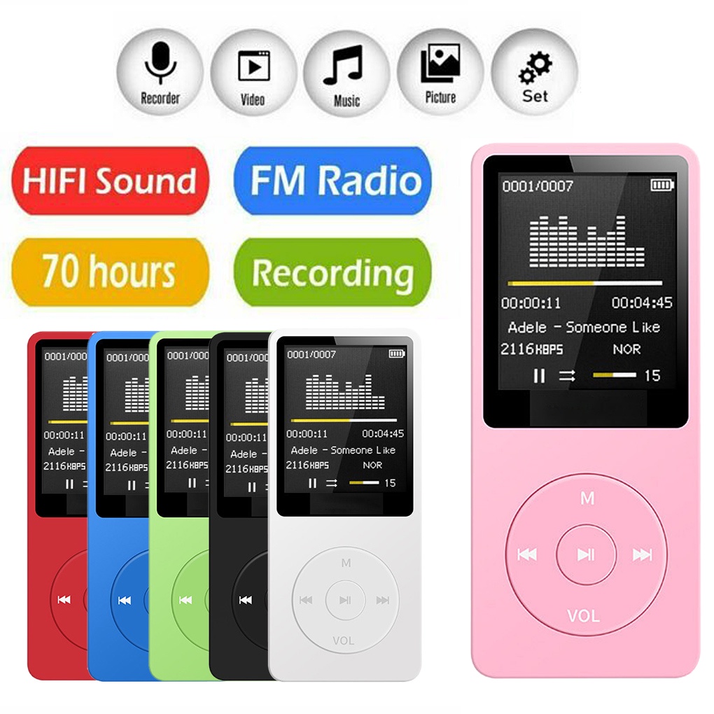 Máy nghe nhạc MP3 Lossless di động có thể sạc và có màn hình