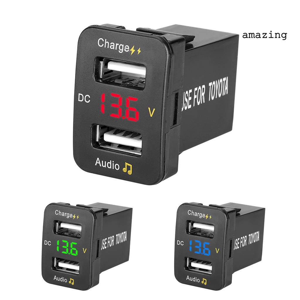 Cốc sạc điện thoại USB Qc3.0 thông minh có ổ đĩa U dành cho xe hơi Toyota tùy chọn màu sắc