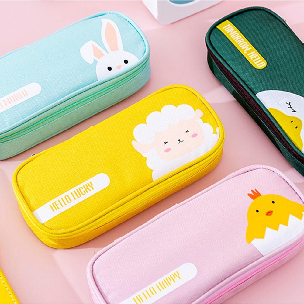 Túi Đựng Bút Bằng Vải Oxford Họa Tiết Động Vật Dễ Thương
