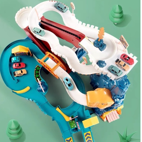 Bộ đồ chơi lắp ráp Đường hầm đua xe Khủng Long Master Kids