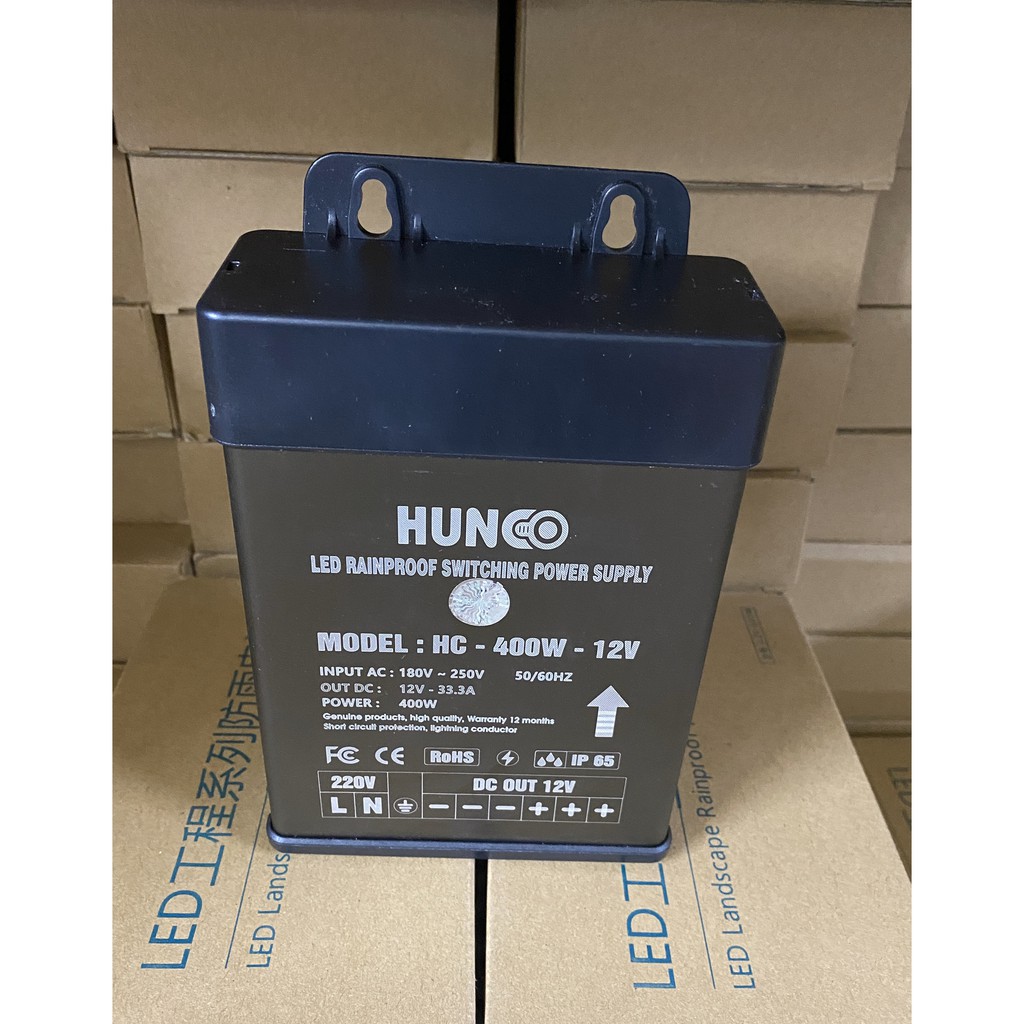 Nguồn led 12v 33A 400w chống nước ngoài trời,  (nguồn 12v 400w ngoài trời) HUNCO đồng | BigBuy360 - bigbuy360.vn