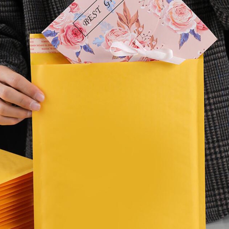 Phong Bì Đóng Gói Hàng Hóa Đóng Gói Hàng Hóa Màu Vàng Bong Bóng Phồng Màu Vàng Tự Dính