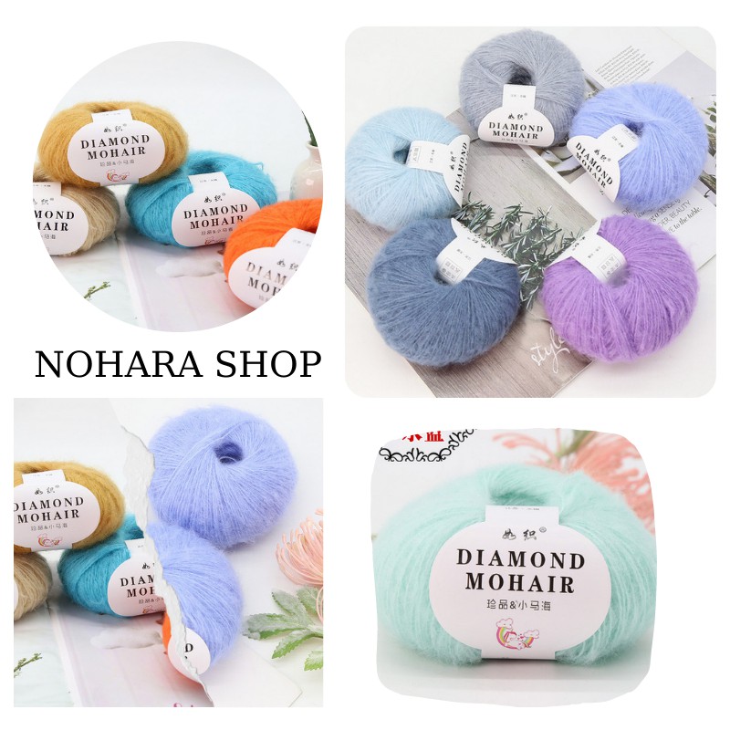 Cuộn Len Mohair 25 G Bảng Màu Xinh Xắn Dùng Đan Móc Quần Áo, Mũ, Khăn Len, Thú Bông