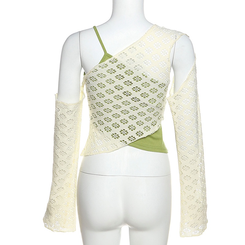 Set Áo Tay Dài Phối Ren Hoa + Áo Sát Nách Thiết Kế Hợp Thời Trang Cho Nữ