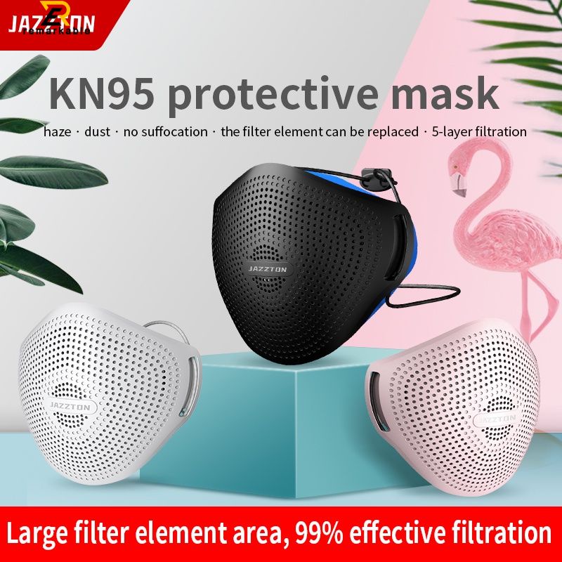 Khẩu trang carbon hoạt tính có van thở chống bụi bằng silicone KN95