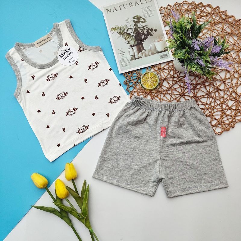 Bộ Quần Áo Ba Lỗ, Bộ Sát Nách Vải Thun Lạnh Mềm Mát Cho Bé 3-10kg