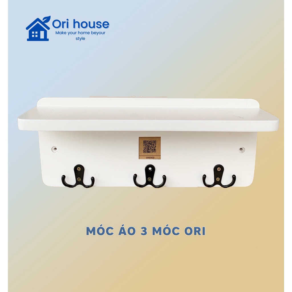 Móc áo decor trang trí 3 móc đôi treo chìa khoá quần áo, nón bảo hiểm Ori House
