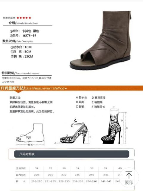 Giầy bốt hở mũi đế 5 cm