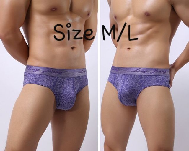 [GIẢM GIÁ SIÊU HOT] Quần lót nam sexy tam giác LONG LIANG cotton lưng bóng - Quần sịp nam co dãn thoải mái thoáng mát