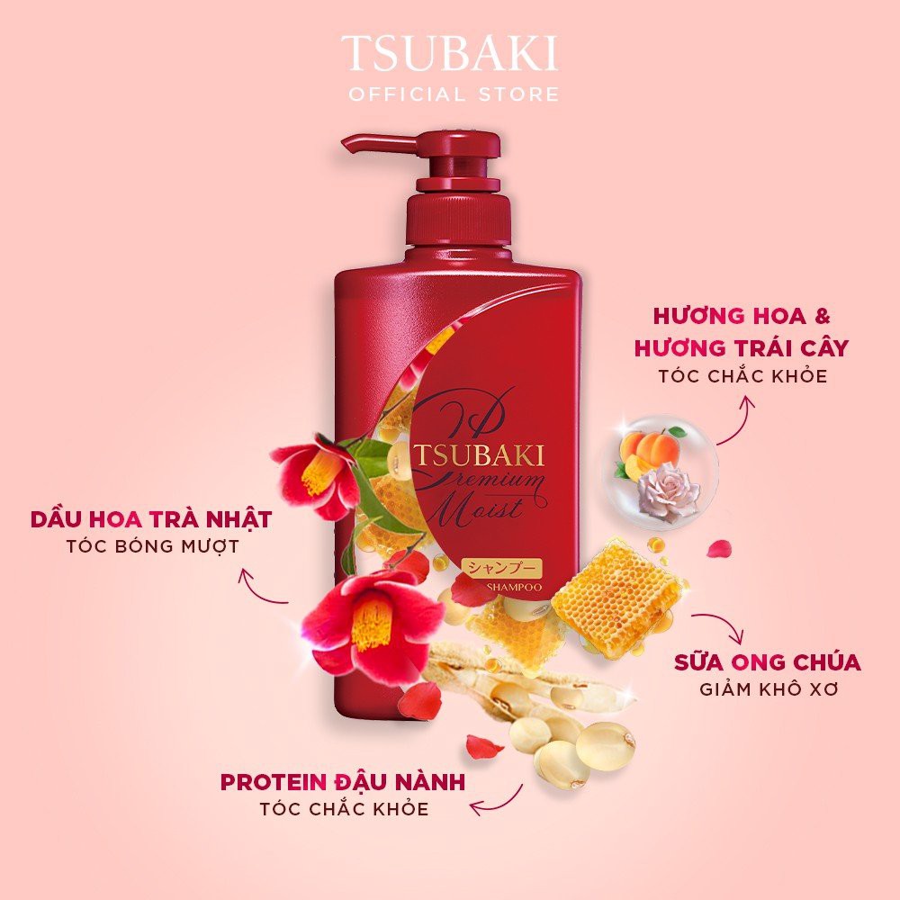 Dầu Gội hoặc Dầu Xả Dưỡng Tóc Bóng Mượt Tsubaki Premium Moist Shampoo