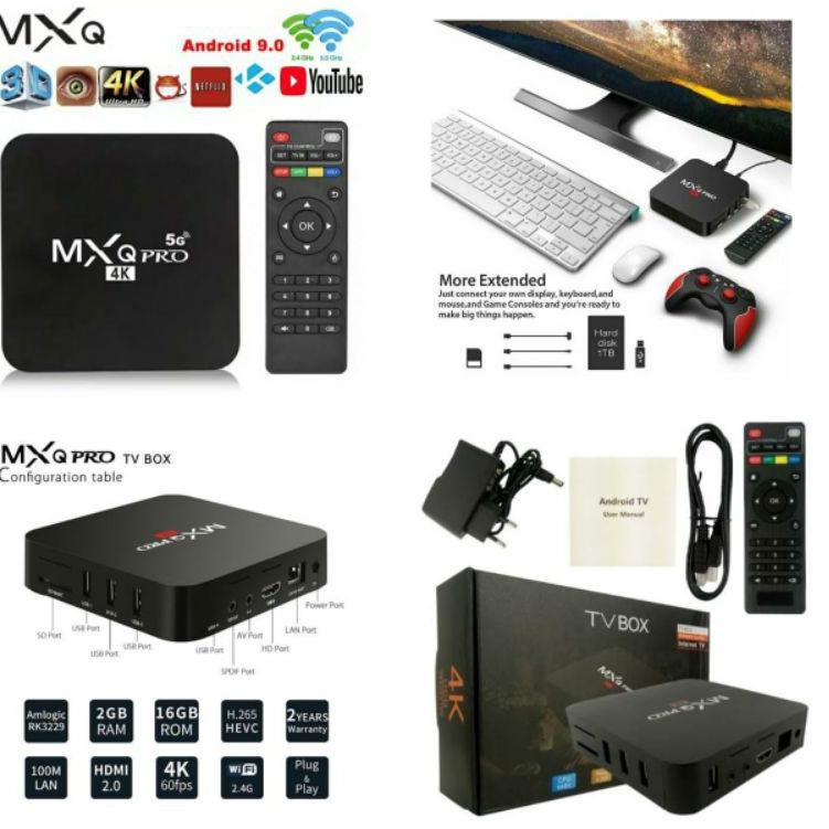 Hộp Tv Thông Minh Android Mxq - Pro 4k 5g Smart Tv 2gb Rom 16gb Và Phụ Kiện