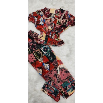 Bộ tay ngắn quần dài vải voan lụa