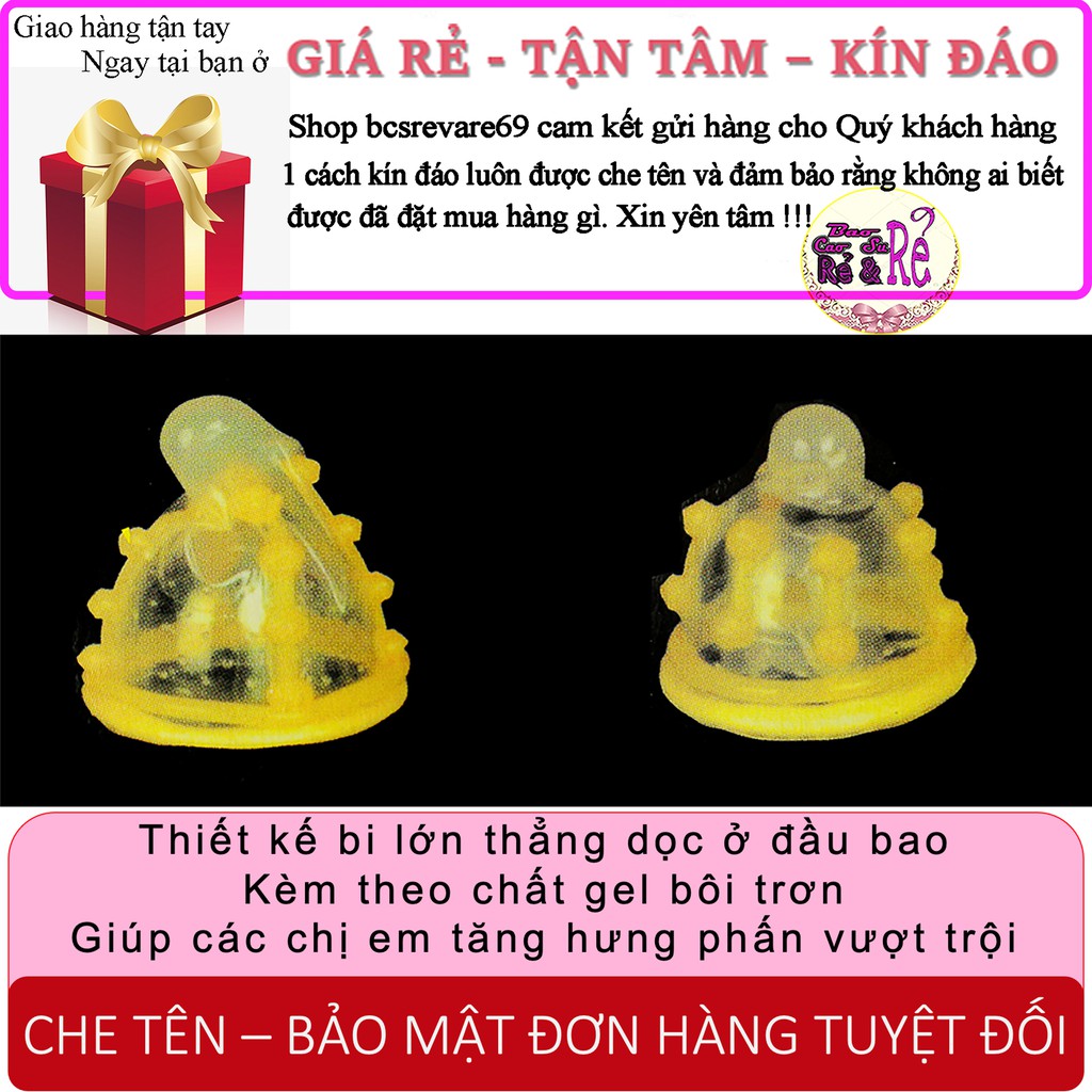 Bao cao su siêu BI tăng khoái cảm nữ giới Gold Bao loại 2 cái