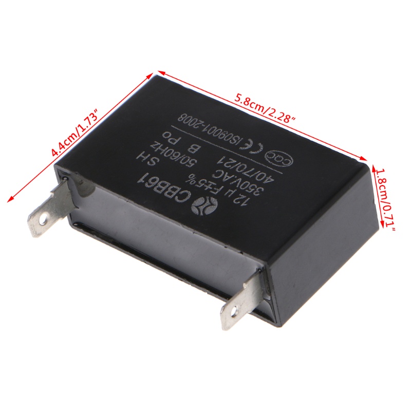 Tụ Điện 12uF 12uF 50/60Hz 350VAC Màu Đen Chuyên Dụng Cho Máy Phát Điện