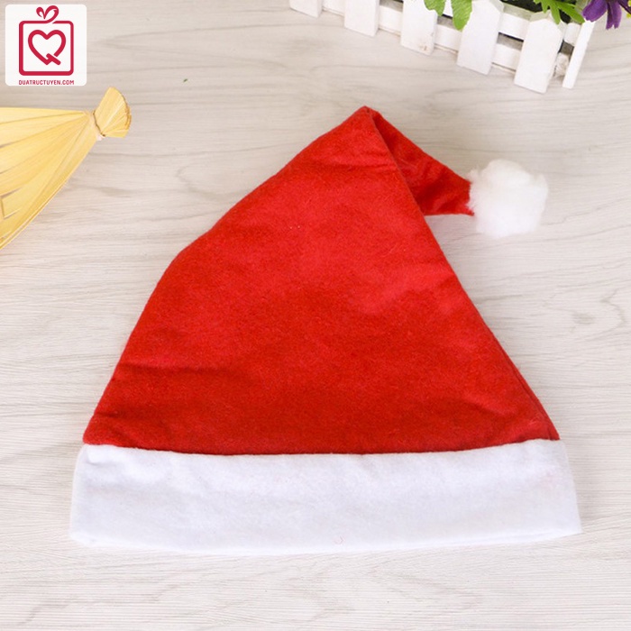 Mũ ông già Noel Giáng Sinh size người lớn/trẻ em vải nỉ màu đỏ chất liệu đẹp