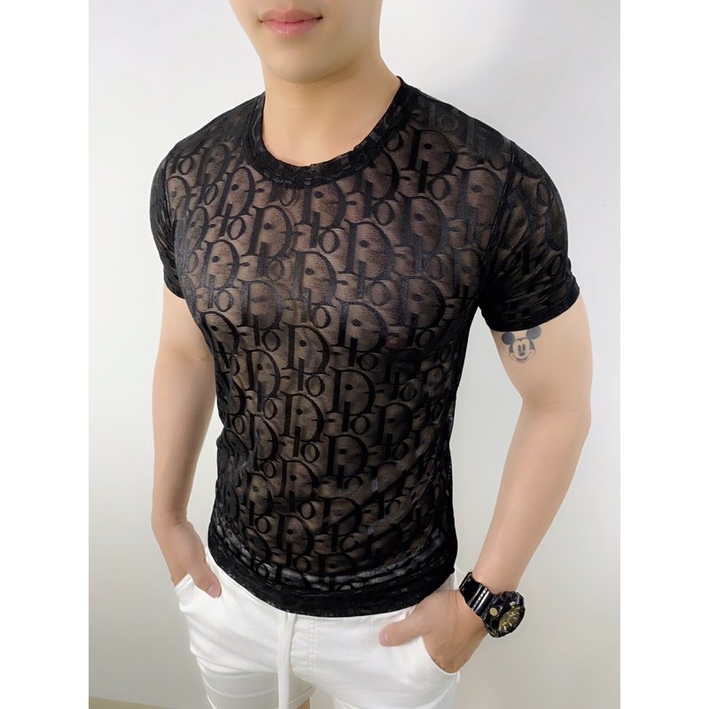 Áo thun ren lưới Đì ô fom body