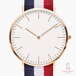 Đồng hồ analog máy quartz dây vải dù cho cặp đôi