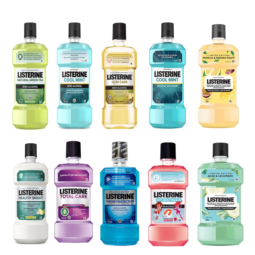 Nước Súc Miệng Listerine Cool Mint Bạc Hà The Mát 750Ml