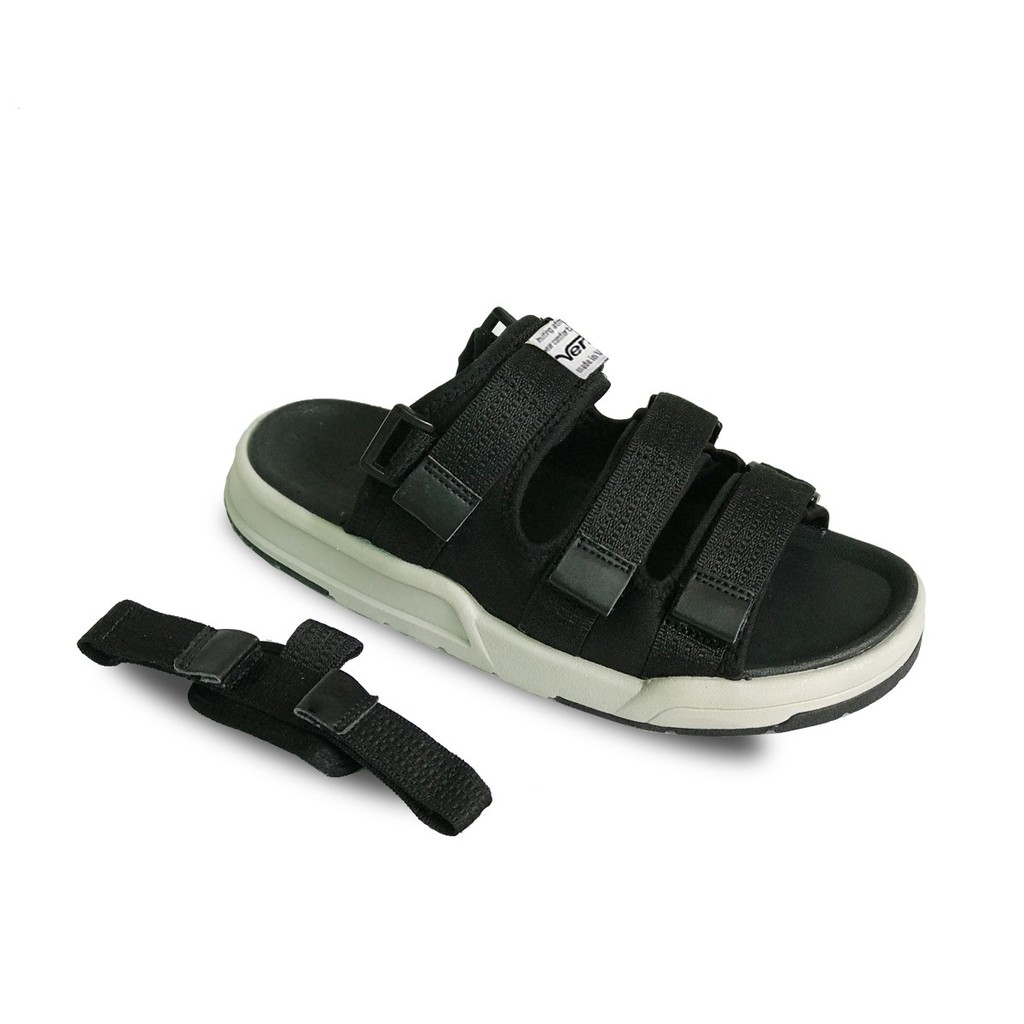 Giày Sandal Vento Unisex Nam Nữ 3 Quai Ngang Êm Bền Phù Hợp Đi Học Đi Làm Đi Du Lịch Màu Đen Xám Mã NV1001