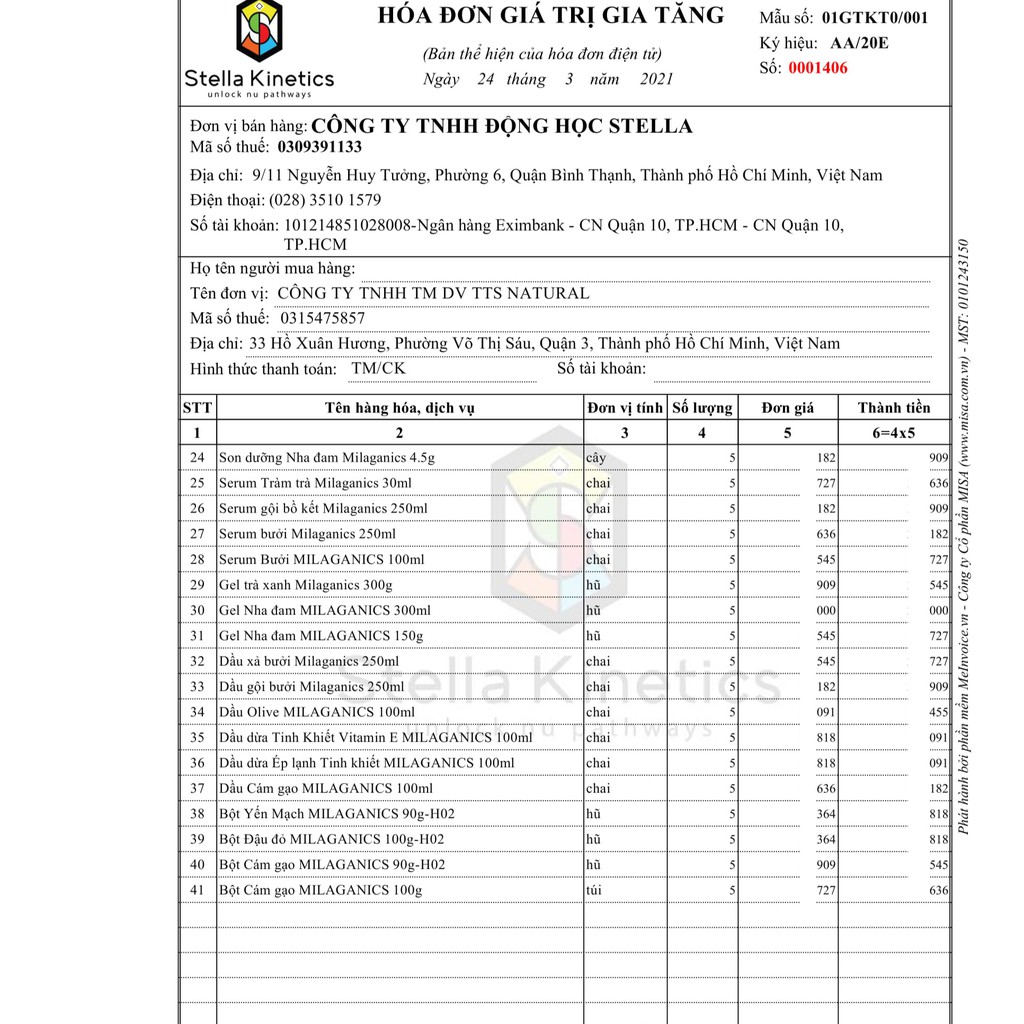 Dầu cám gạo Milaganics 100ml