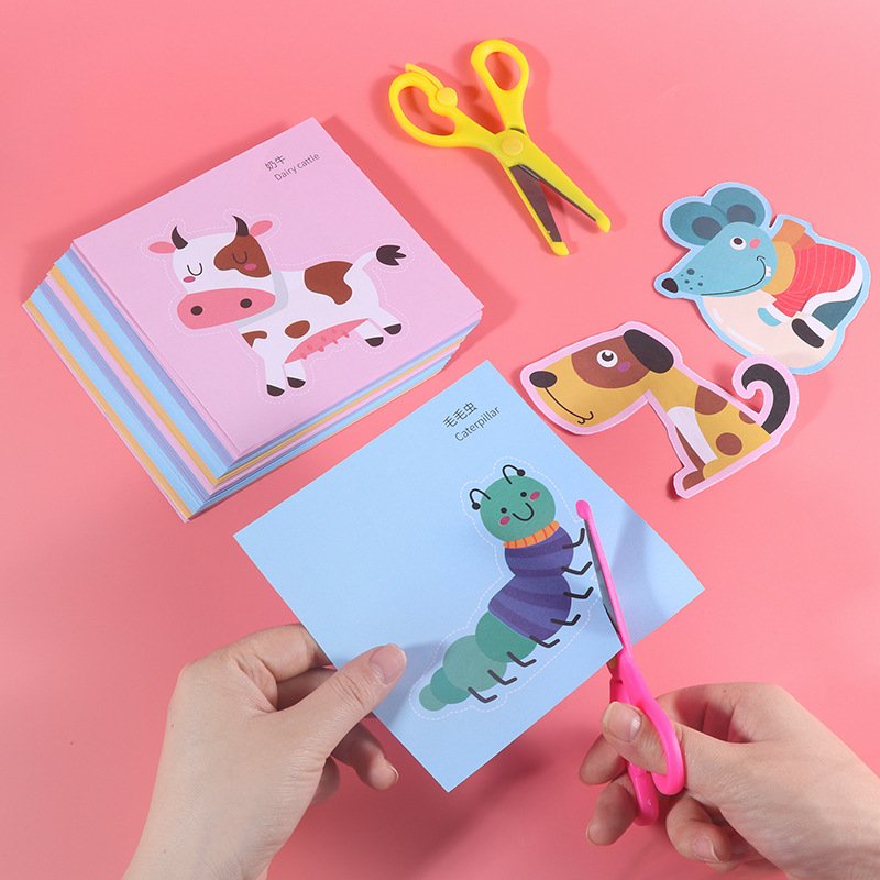 BỘ ĐỒ CHƠI CẮT GIẤY THỦ CÔNG  CHO BÉ 3 MÀU/BỘ PAPER CUT CHO BÉ YÊU