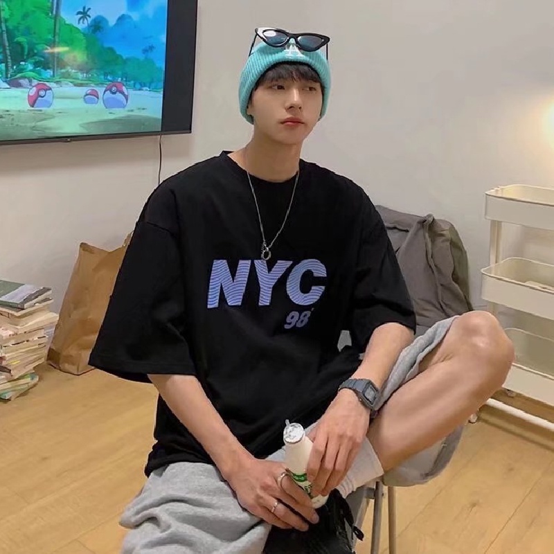 Áo Thun Tay Ngắn Dáng Rộng In Chữ Phong Cách Hip Hop Nhật Bản Thời Trang Mùa Hè Cho Nam Cỡ M-5XL