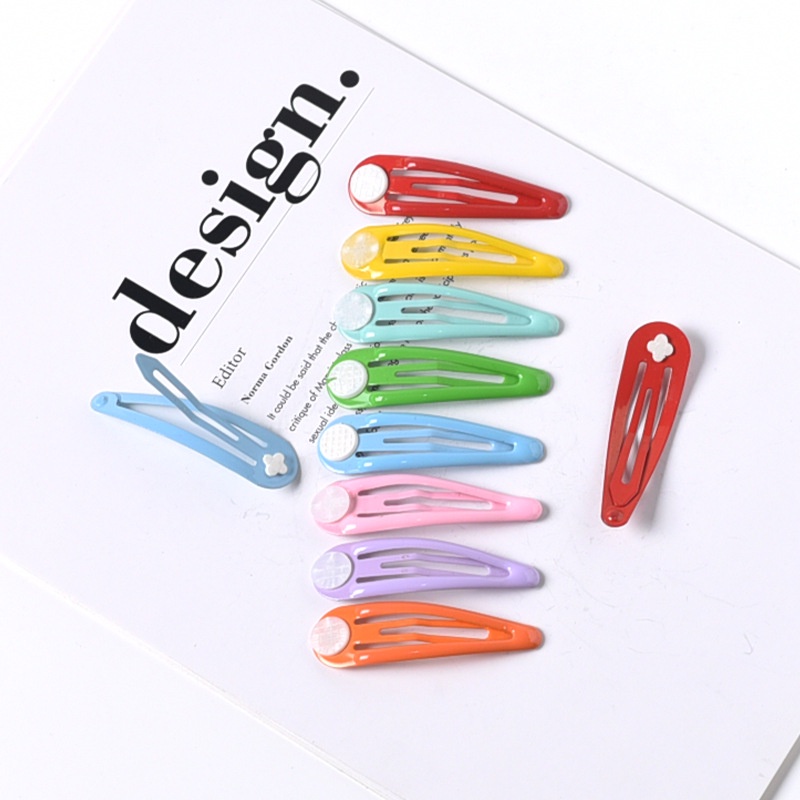 Kẹp Tóc Kim Loại Hình Giọt Nước Màu Sắc Cổ Điển 5cm Cho Bé Gái