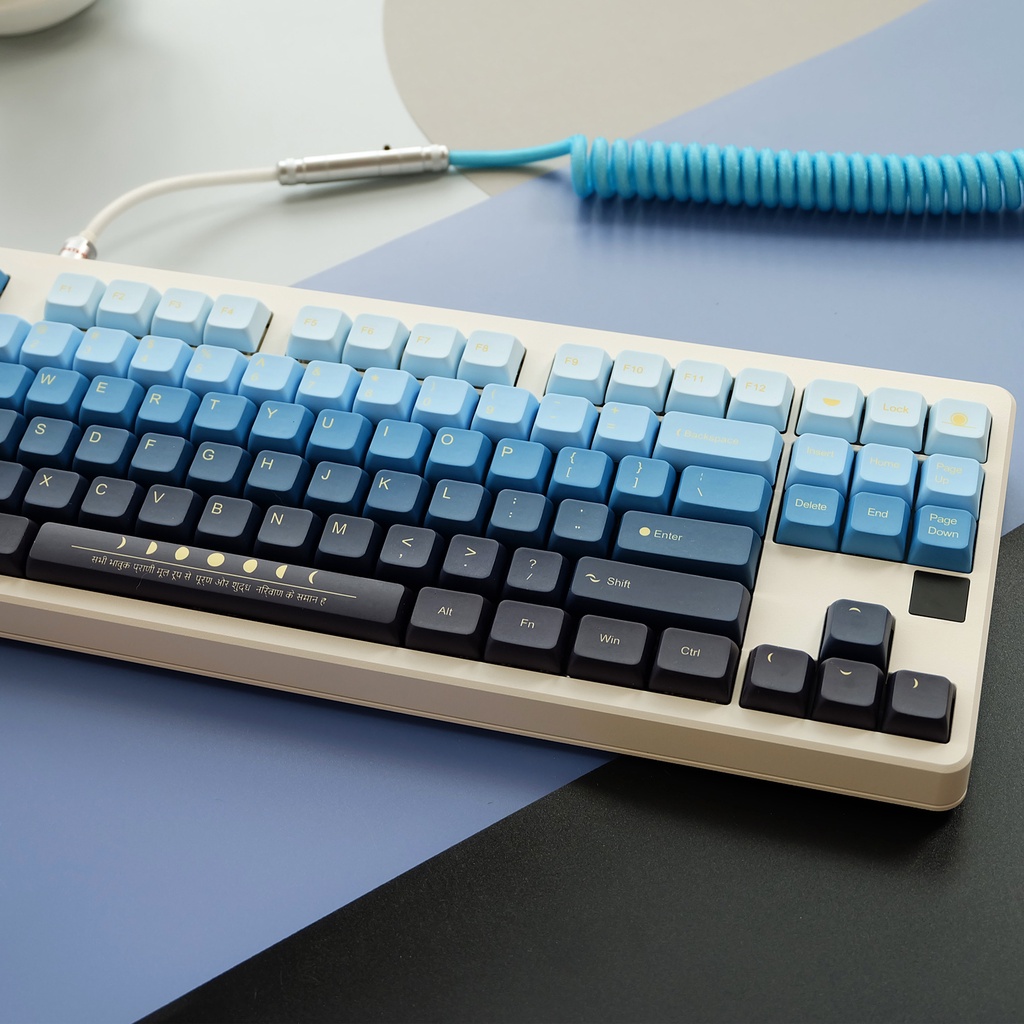 Bộ Keycaps tùy chỉnh 123 Phím l Bộ Kit, Cấu hình XDA, PBT US ANSI Layout Keycaps, dành cho Công tắc Cherry MX Bàn phím cơ Moonrise