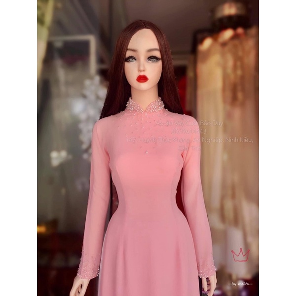 Quần áo dài lụa thiết kế vải 2 lớp