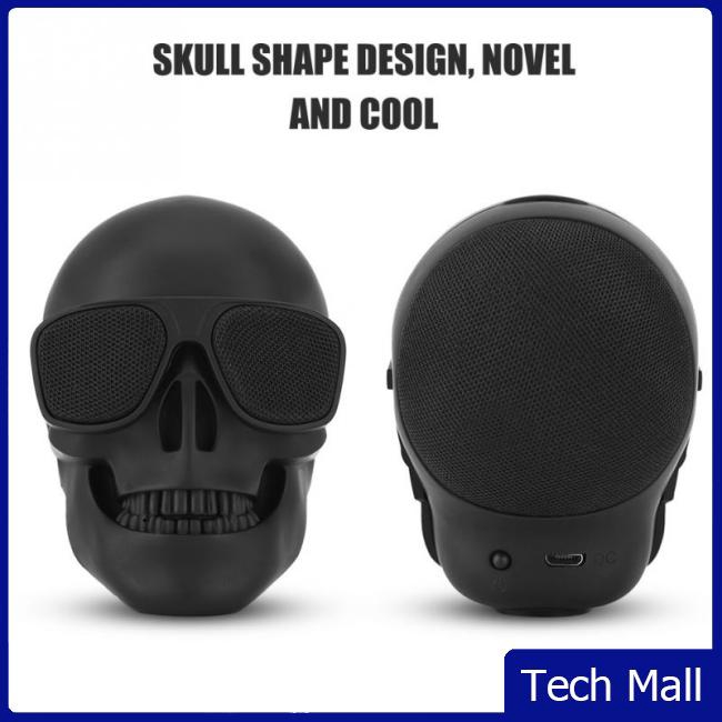 Portable Mini Skull Head Speaker Wireless Bluetooth Stereo Speaker HD Bass Speaker