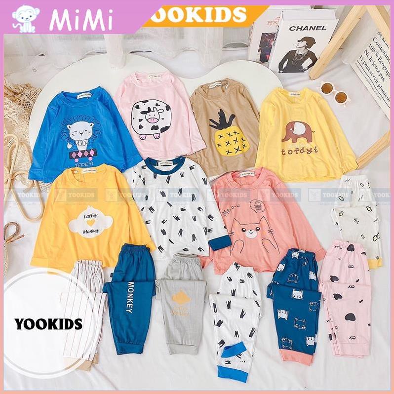 Bộ dài tay cho bé YOOKIDS chất thun lạnh mềm loại 1, Bộ thu đông cho bé trai bé gái 1 2 3 4 5 tuổi
