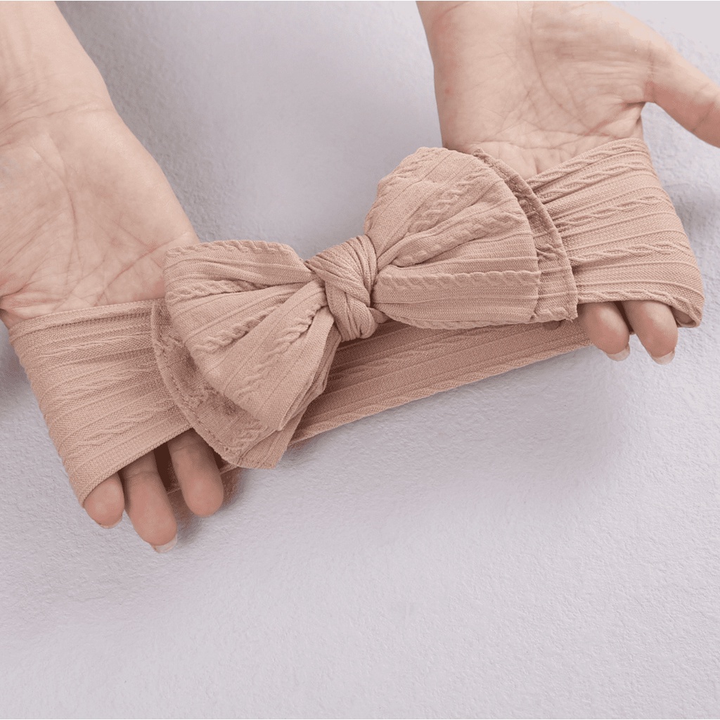 Băng Đô Nơ Bằng Vải Cho Bé Phong Cách Châu Âu