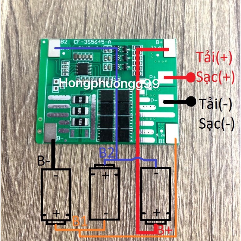 Mạch bảo vệ pin Lion 12.6v 3S30A có cân bằng