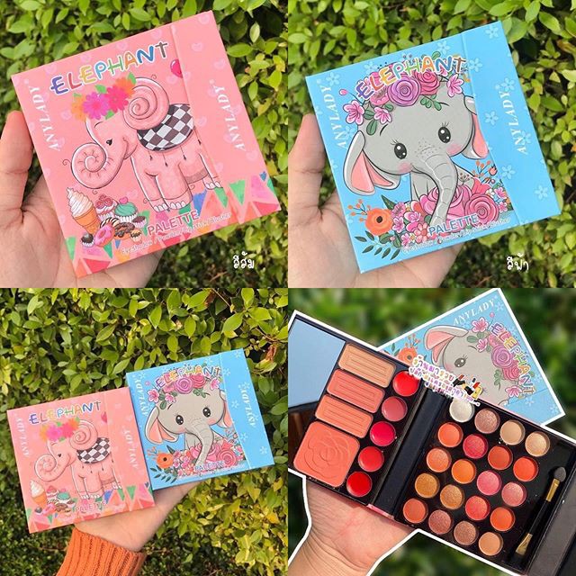 Phấn trang điểm dạng bóp Any Lady Elephant 3 in 1 ( Phấn má + phấn mắt + son )