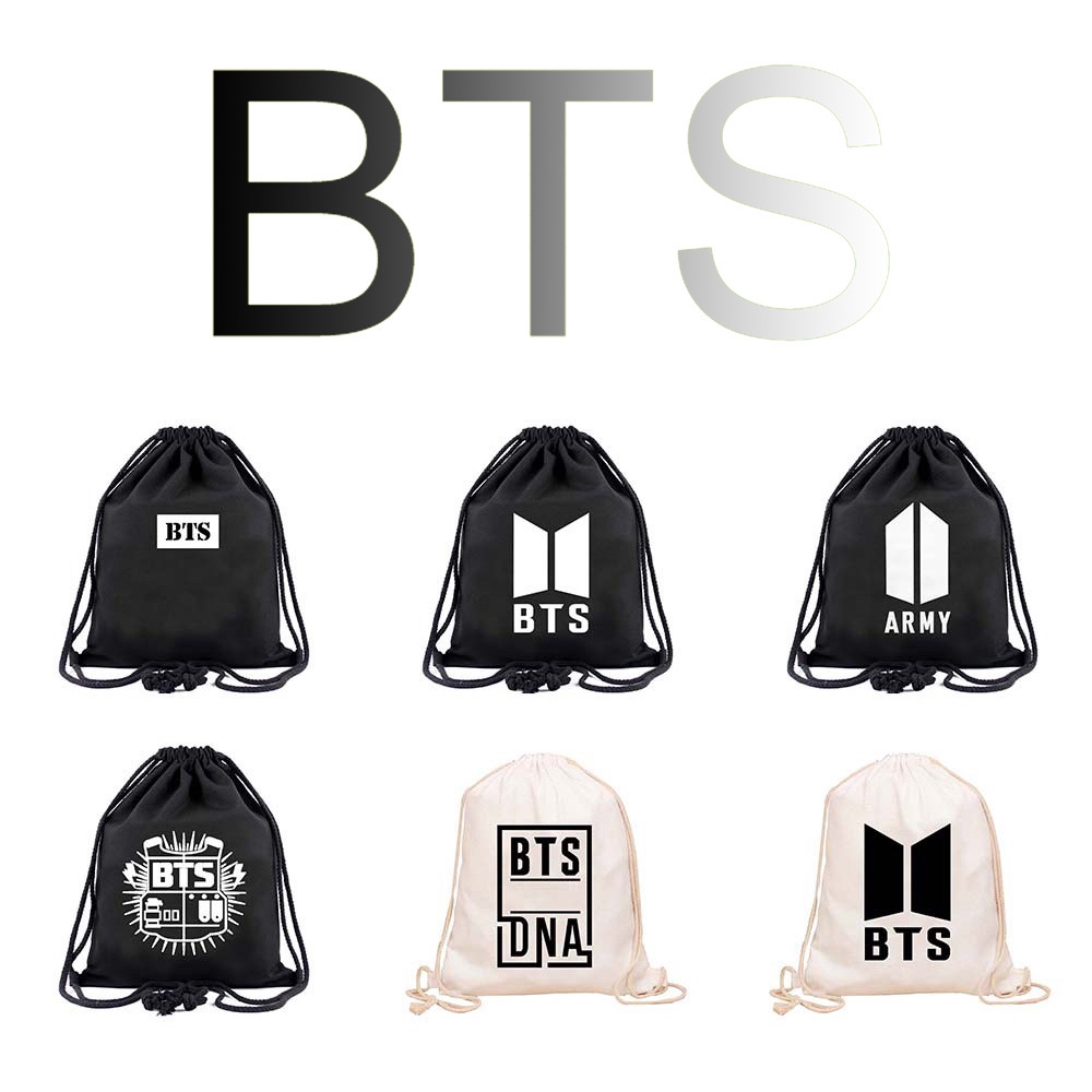 Ba Lô Vải Siêu Nhẹ In Hình Các Thành Viên Nhóm BTS Thời Trang