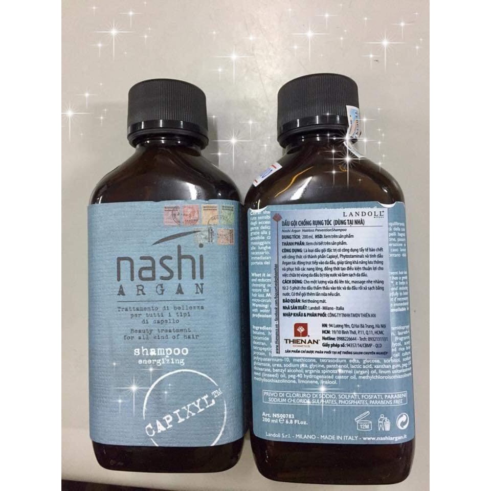 [ Nashi - Chính Hãng ] Dầu Gội Xả Chống Rụng Tóc Nashi Argan Capixyl 200ml x 2