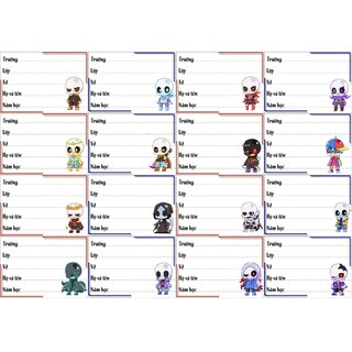 Nhãn vở sans undertale