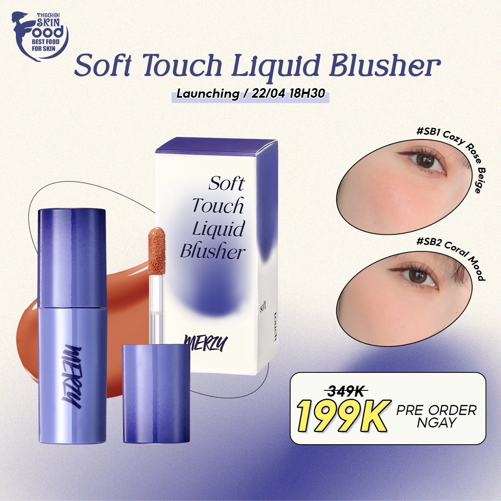 [New 2022] Má Hồng Dạng Lỏng Hàn Quốc Merzy Soft Touch Liquid Blusher 3g