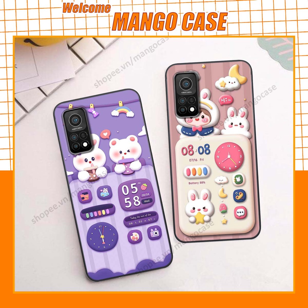 Ốp lưng Xiaomi Mi 10T Pro hình gấu, thỏ, đồng hồ cute dễ thương